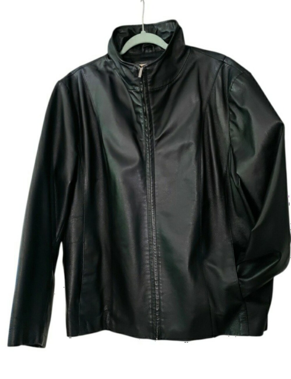 VTG East 5th Leather Moto Jacket Zip Biker Monochromatic Classic